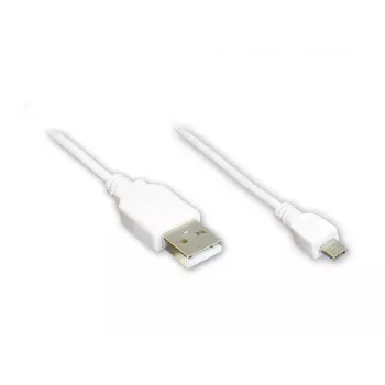 GoodConnections Alcasa USB 2.0 kabel, USB-A naar micro-USB B, 3 m, wit 2510-MB03W