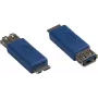 GoodConnections Alcasa USB-AD36 USB micro-B stekker naar USB-A bus adapterkabel, 0,15 m, blauw