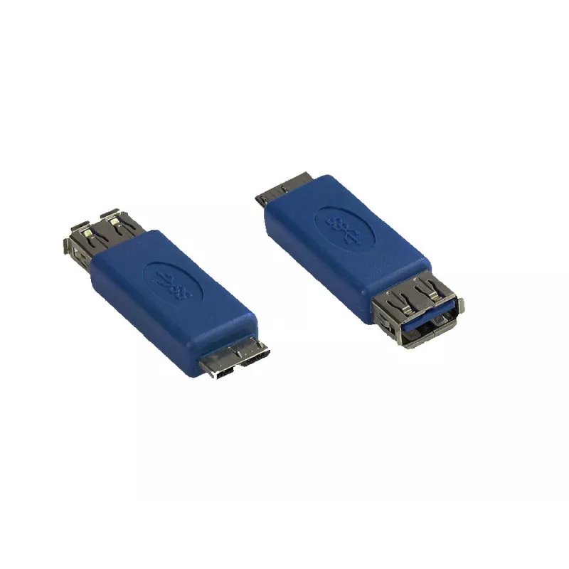 GoodConnections Alcasa USB-AD36 USB micro-B stekker naar USB-A bus adapterkabel, 0,15 m, blauw