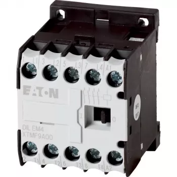 Eaton DILEM4-G (24 V DC) mini-contactor, 3-polig, 9 A, 4 kW, 1 NO hulpcontact, schroefklemmen, IP20, zwart/wit 012701