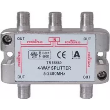 GoodConnections SAT-verdeler met F-aansluitingen, 4-voudig, 5-2250 MHz