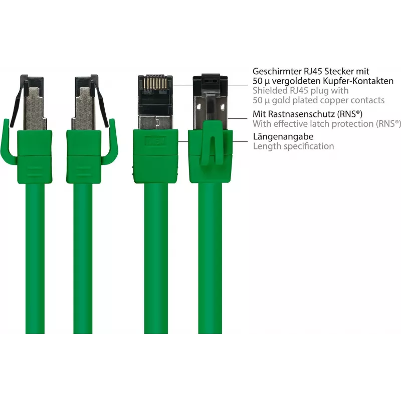 GoodConnections Alcasa 8080-005G Cat8.1 S/FTP patchkabel, 0,5 m, groen