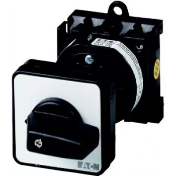 Eaton T0-1-15401/Z 1-polige nokkenschakelaar, 20A, 690V, IP65, paneelmontage, zwart/zilver 048346