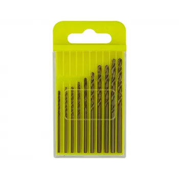 Donau Elektronik HSS-CO-225 HSS-cobalt metaal-spiraalboor-set, 10-delig, 1,3–2,5 mm, DIN 338, cilindrische schacht