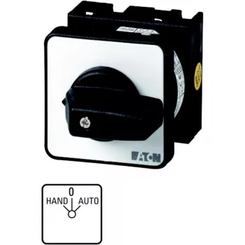 Eaton T0-2-15432/E 2-polige aan/uit-nokkenschakelaar, 20 A, 690 V AC, zwarte bediening, witte frontplaat, IP65 034110