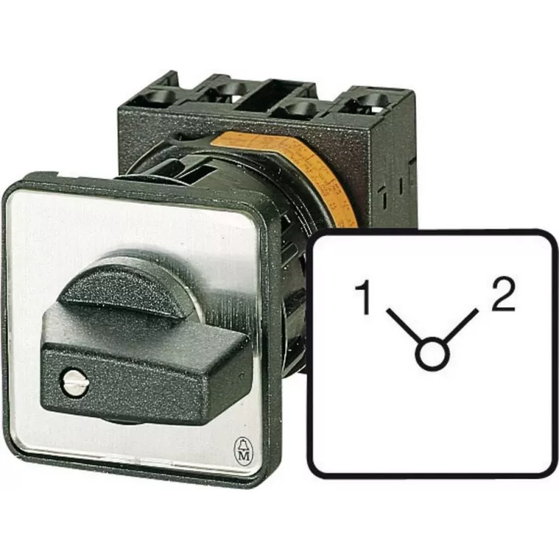 Eaton T0-3-8222/E 3-polige nokkenschakelaar 20A 690V AC, zwart/zilver 048339