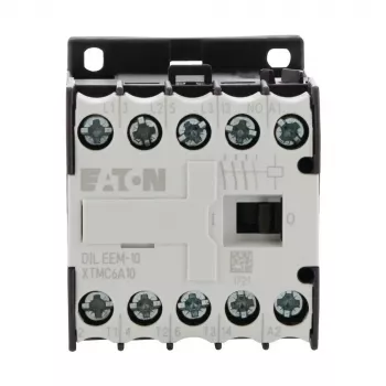 Eaton DILEEM-10 mini-contactor - 3-polig, 230 V AC spoel, 9 A, 4 kW, 1 NO hulpcontact, DIN-railmontage, IP20, zwart/wit 056674