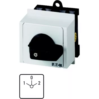 Eaton T0-3-8212/IVS 3-polige AAN-UIT-draaischakelaar, 20 A, 690 V, zwarte draaiknop, witte frontplaat, IP65 079186
