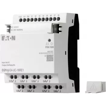 Eaton EASY-E4-UC-16RE1 easyE4 besturingsrelais, 8 DI, 4 AI, 8 relaisuitgangen, Ethernet, LCD, DIN-rail