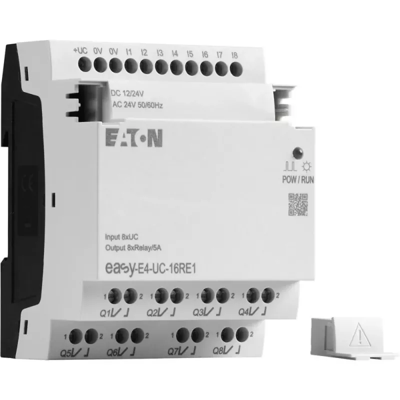 Eaton EASY-E4-UC-16RE1 easyE4 besturingsrelais, 8 DI, 4 AI, 8 relaisuitgangen, Ethernet, LCD, DIN-rail