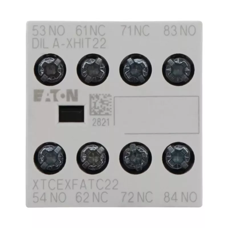 Eaton DILA-XHIT22 hulpcontactblok, 2NO+2NC, frontmontage, schroefklemmen, zwart/wit 101044