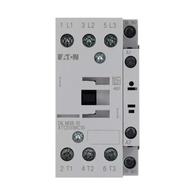 Eaton DILM38-10(RDC24) 3-polige vermogensschakelaar, 38 A AC-3, 24 V DC spoel, 1 NO hulpcontact 112442