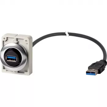 Eaton M30C-FUSB-60 inbouw USB 3.0 Type-A bus met 1,5 m kabel, metalen frontring Y7-187084