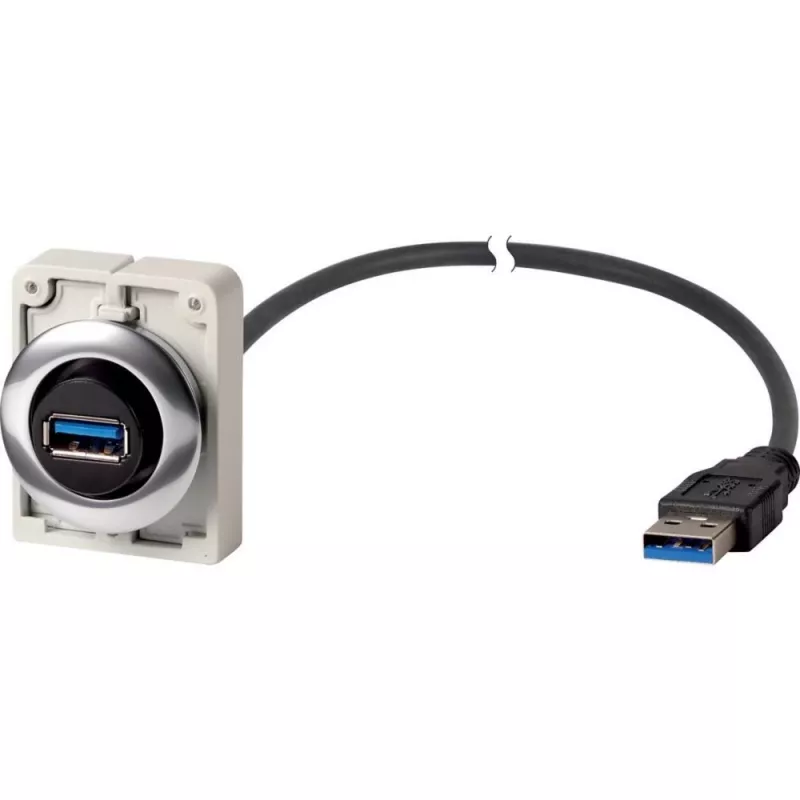 Eaton M30C-FUSB-60 inbouw USB 3.0 Type-A bus met 1,5 m kabel, metalen frontring Y7-187084
