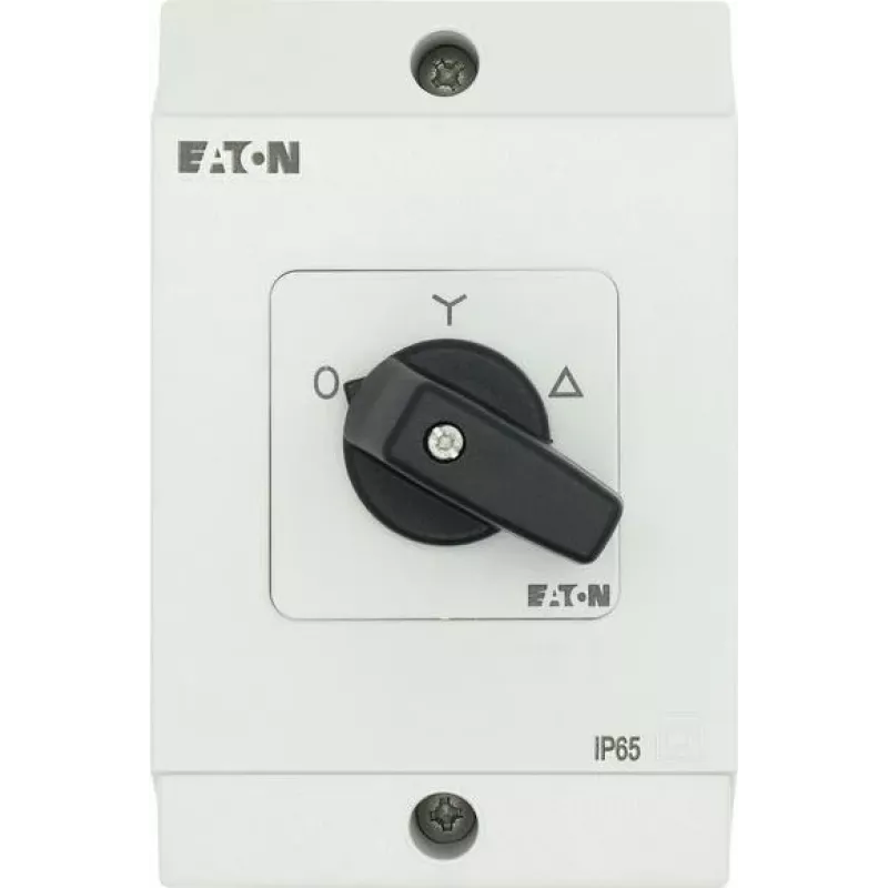Eaton T0-4-8410/I1 3-polige AAN-UIT tuimelschakelaar, 20 A, frontmontage, zwart/wit 207140