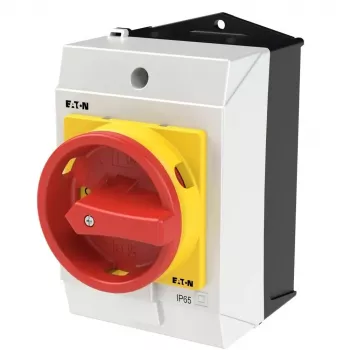 Eaton T0-1-8200/I1/SVB 1-polige hoofdschakelaar, 20A, rood/gele greep, IP65 front 207145