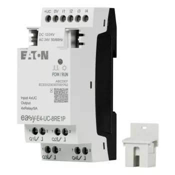 Eaton EASY-E4-UC-8RE1P uitbreidingsmodule, 8 relaisuitgangen, 12/24 V DC, 24 V AC, DIN-rail 197510
