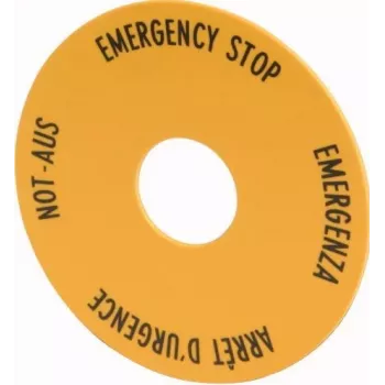 Eaton M22-XAK1 noodstop-schild, geel, 90 mm, IP66 216465