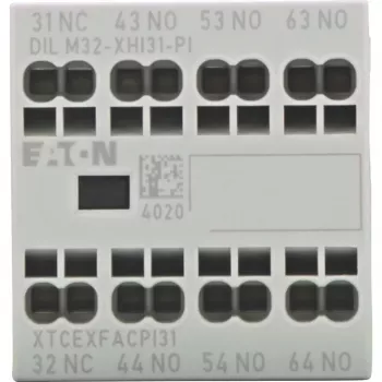 Eaton DILM32-XHI31-PI hulpschakelaarmodule, 3NO+1NC, 4A, schroefklemmen, frontmontage voor DILM7-DILM32 contactoren 199312