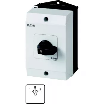 Eaton T0-3-8228/I1 3-polige AAN-UIT-schakelaar 20A 690V AC, zwarte greep/witte front 207125