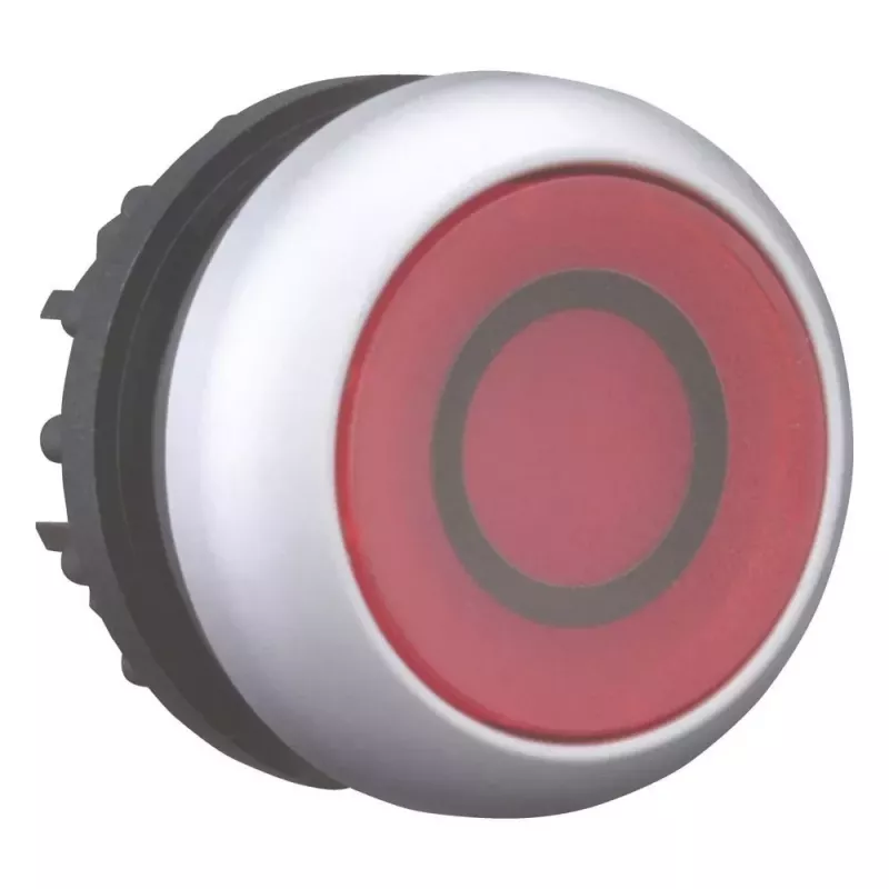 Eaton M22-DL-R-X0 drukknopschakelaar, zwart/metaalkleurig/rood 216936