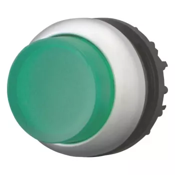 Eaton M22-DLH-G drukknop-bediening, vlak, momentaan, groene knop, titanium bedieningsfront, 22,5 mm 216969