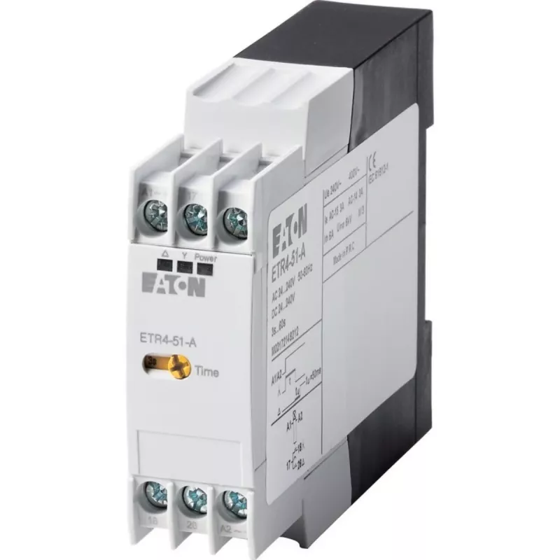 Eaton ETR4-51-A ster-driehoek-tijdrelais, 24-240V AC/DC, 3-60s, 2 CO, DIN-rail 031884