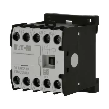 Eaton DILEM12-10 mini-contactrelais, 3-polig, 12 A, 230 V 50 Hz / 240 V 60 Hz spoel, 1 NO hulpcontact, IP20, zwart/wit 127075