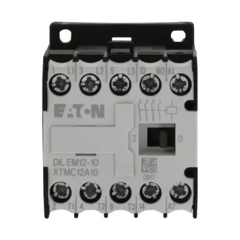 Eaton DILEM12-10 mini-contactrelais, 3-polig, 12 A, 230 V 50 Hz / 240 V 60 Hz spoel, 1 NO hulpcontact, IP20, zwart/wit 127075