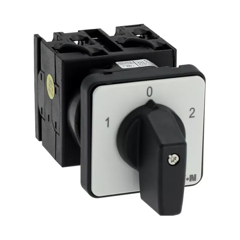 Eaton T0-3-8401/E 3-polige AAN-UIT-draaischakelaar, 20 A, 690 V AC, zwarte greep, frontplaatmontage 091047