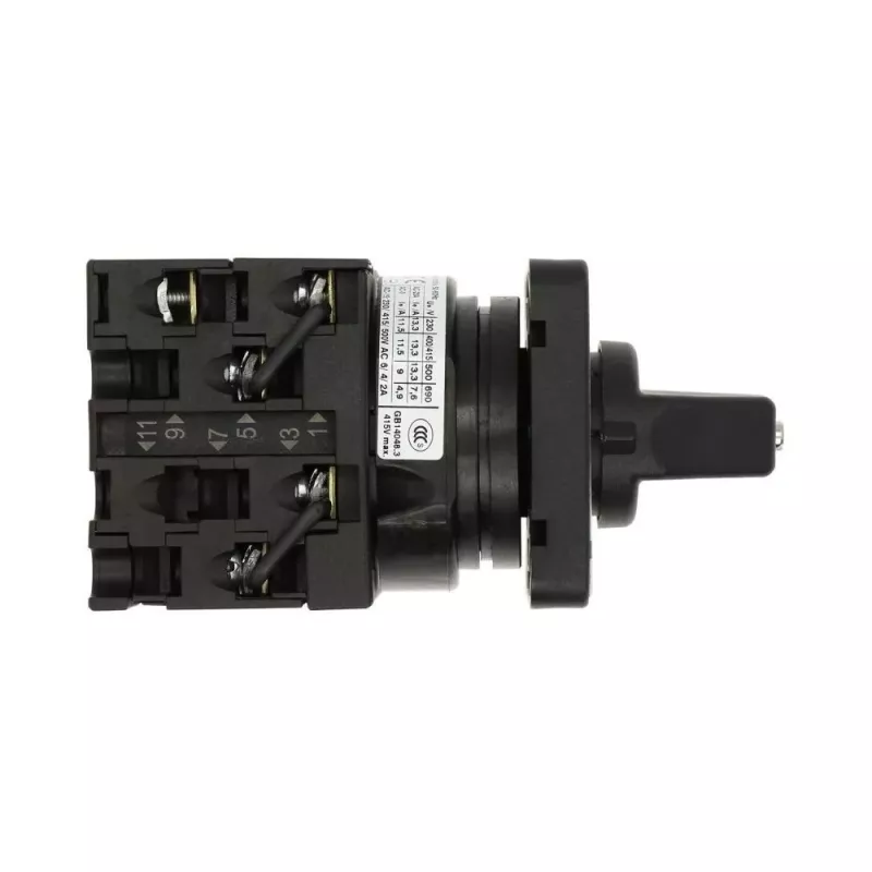 Eaton T0-3-8401/E 3-polige AAN-UIT-draaischakelaar, 20 A, 690 V AC, zwarte greep, frontplaatmontage 091047