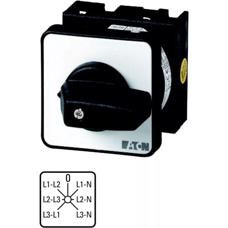Eaton T0-3-8007/E 3-polige tuimelschakelaar, AAN-UIT, 20A, zwart/grijs