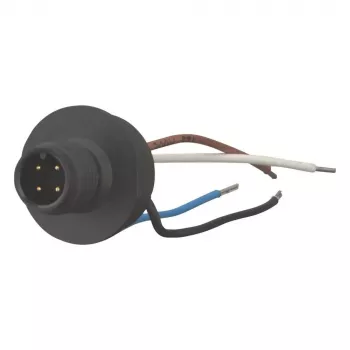 EATON M12 A-gecodeerde 4-polige rechte connector, schroefaansluiting, IP65/IP67, 230V/4A, PBT-behuizing, goudcontacten, kabel 4-6mm 266135