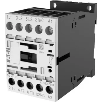 Eaton DILM7-01 magneetschakelaar, 3-polig, 7 A, 230 V AC 50 Hz / 240 V AC 60 Hz spoel, 1 NC hulpcontact 276585