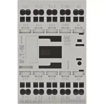 EATON DILM12-199244 3-polige vermogensschakelaar, 12 A, 230 V 50 Hz / 240 V 60 Hz spoel, 1 NO hulpcontact, schroefklemmen