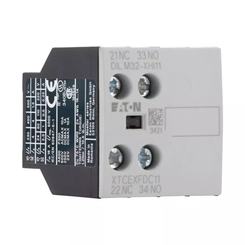 Eaton hulpcontactblok 1NO+1NC 2-polig frontmontage voor DILM contactoren DILM32-XHI11 277376