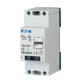 Eaton TR-G/8-S beltransformator 230V naar 8V 8VA DIN-railmontage 272482