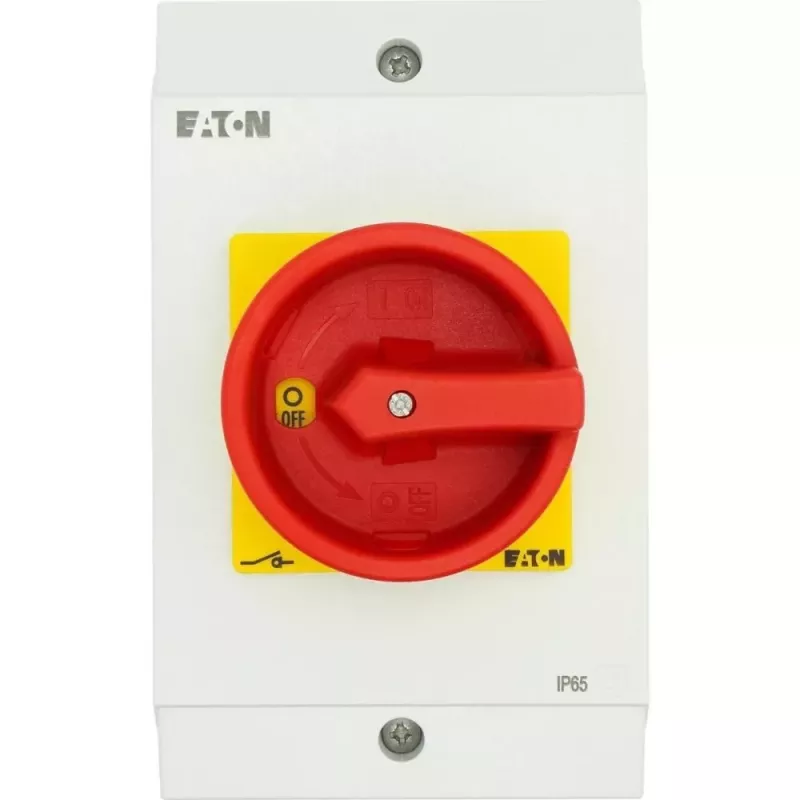 Eaton T3-3-8342/I2/SVB 6-polige hoofdschakelaar, 32 A, rood/geel 207208