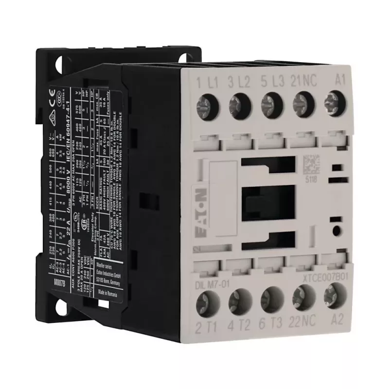 Eaton DILM7-01 vermogenscontact, 24 V AC spoel, 3-polig, 7 A, 1 NC hulpcontact 276572