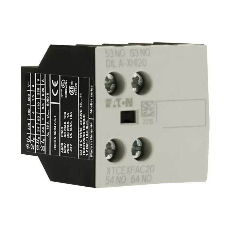 Eaton DILA-XHI20 hulpcontactblok, 45 mm breed, zwart/wit, -25 tot 60 °C 276422