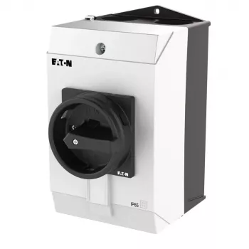 Eaton T3-4-15682/I2/SVB-SW 6-polige nokkenschakelaar, 32 A, 690 V AC, inbouwmontage, zwarte greep/witte frontplaat 207211