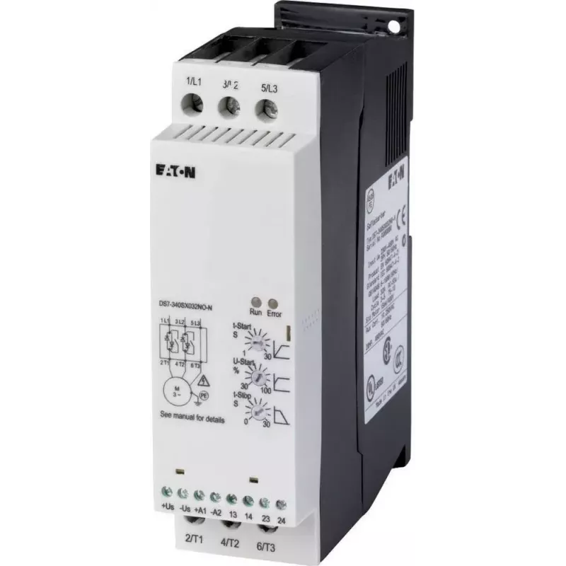 Eaton DS7-342SX024N0-N softstarter, 24 A, 200-480 V AC, 24 V AC/DC besturing, 11 kW