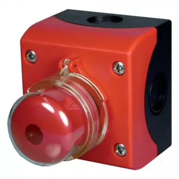 Eaton M22-SOL-PVLPL11-2 PV-brandweerschakelaar, 1NO 1NC, rode paddestoelkop, 2-polig, 1000V DC, 25A, paneelmontage 152627