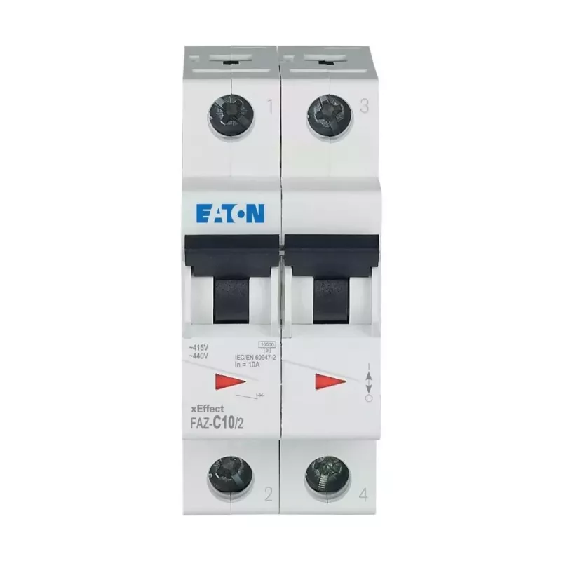 Eaton FAZ-C10/2 installatieautomaat (MCB), 10 A, 2-polig, type C, 400 V AC, 10 kA 278756