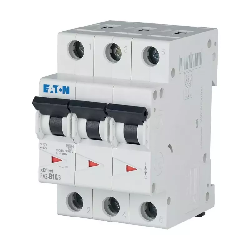Eaton FAZ-B10/3 installatieautomaat type B, 10 A, 3-polig, 10 kA 278843