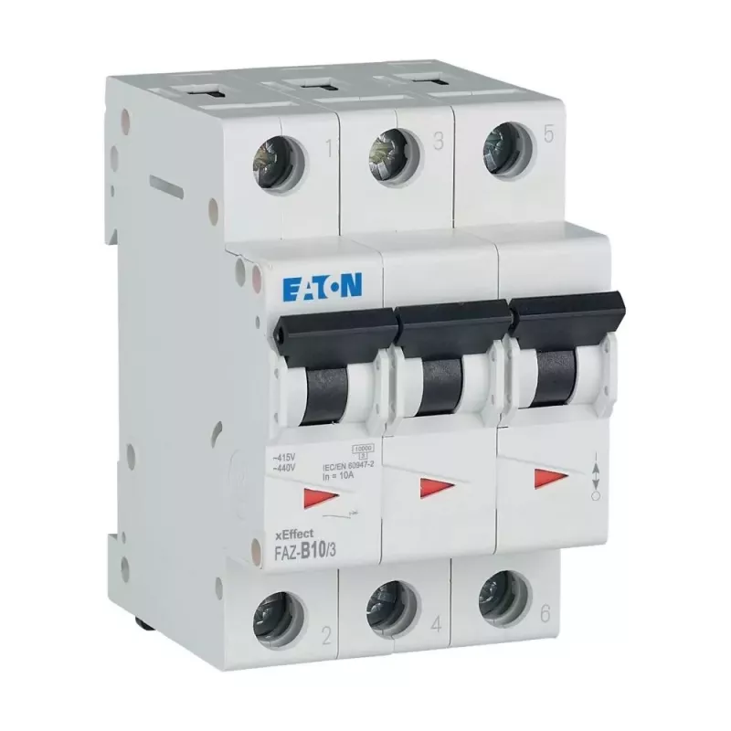 Eaton FAZ-B10/3 installatieautomaat type B, 10 A, 3-polig, 10 kA 278843