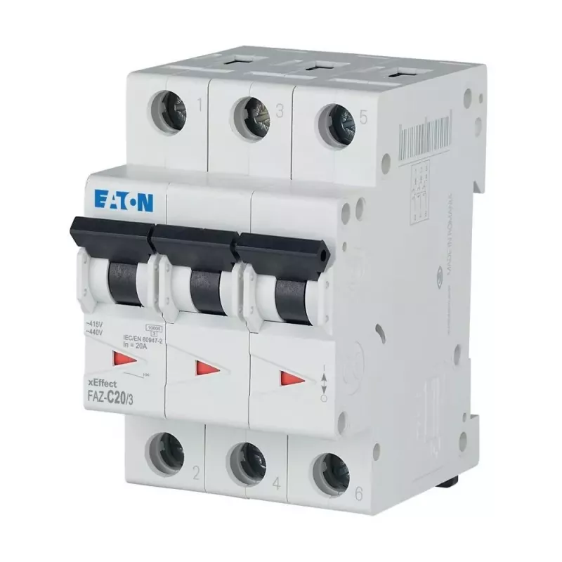 Eaton FAZ-C20/3 installatieautomaat, 3-polig, 20 A, type C, 10 kA 278874