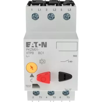 EATON PKZM01-1 motorbeveiligingsschakelaar, 1 A, 0,25 kW, 3-polig, drukknopbediening 278479