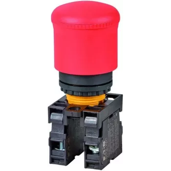 Eaton M22-PV/K11 drukknop, 1 NO + 1 NC, vlakke bediening, zwart, 22,5 mm montage, schroefklemmen 216516-RD