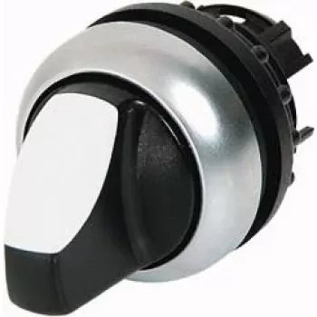 Eaton M22-WLK-W sleutelkeuzeschakelaar, 2 standen vergrendelend, 22,5 mm montage, titanium frontring, zwarte sleutel